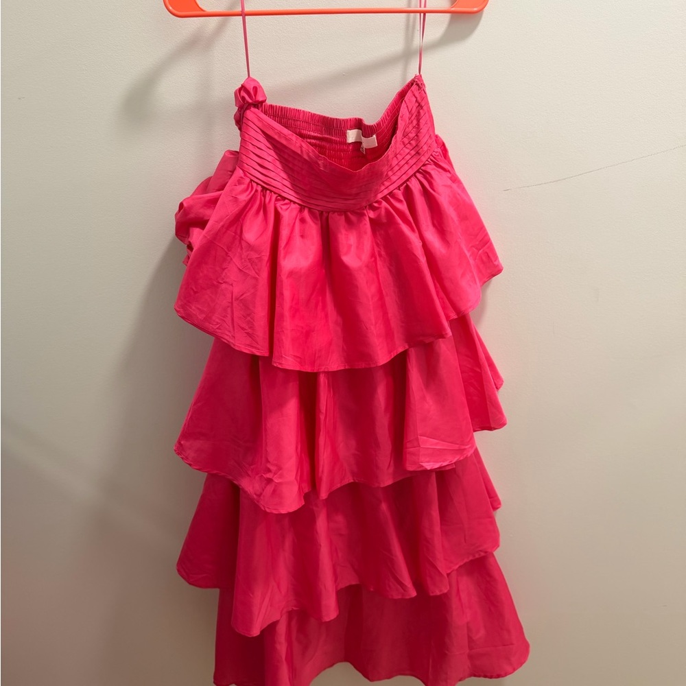 Pink Ruffled Women's Two Piece Set